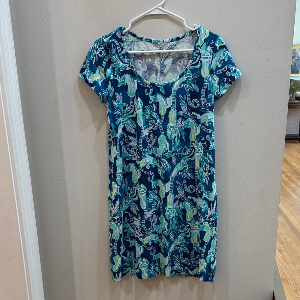Lilly Pulitzer Blue and Green Patterned Dress
